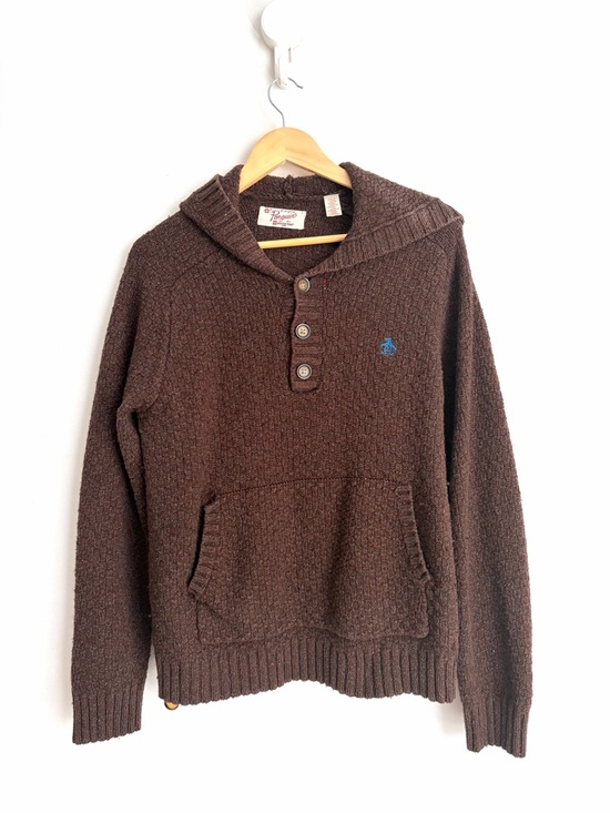 Original Penguin Other - Vintage 90s - Textured Knit Hoodie Sweater - Penguin Munsingwear - Size L